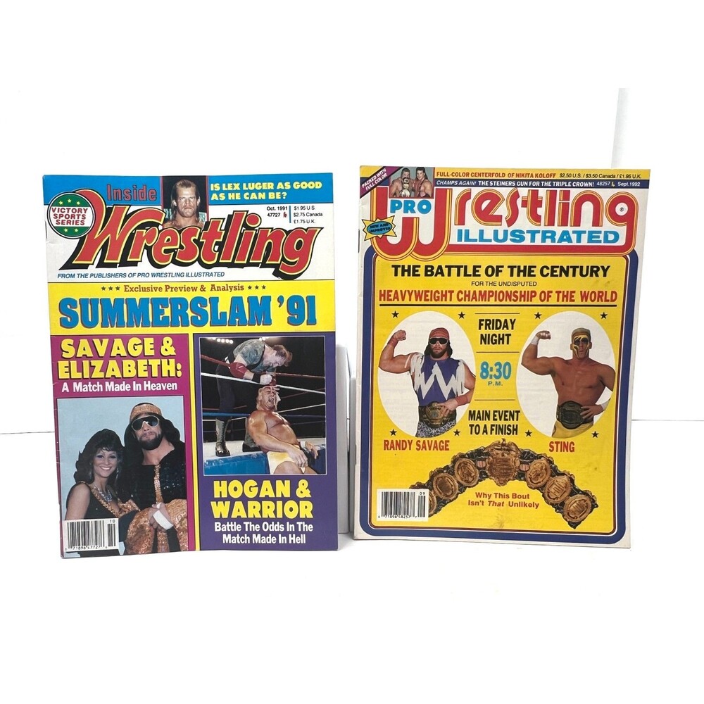 Vtg 1990s Pro Wrestling Magazines Macho Man Randy Savage Sting Hogan Summer Slam